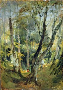 A Beech Wood with Gypsies seated in the Distance